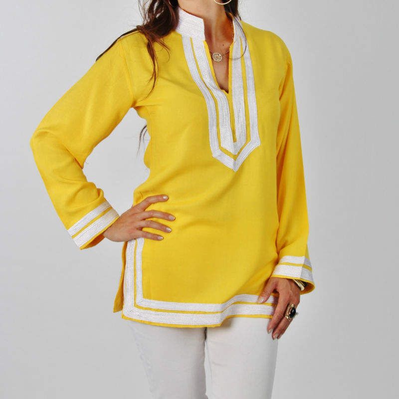 tuniques marocaines femmes en jaune