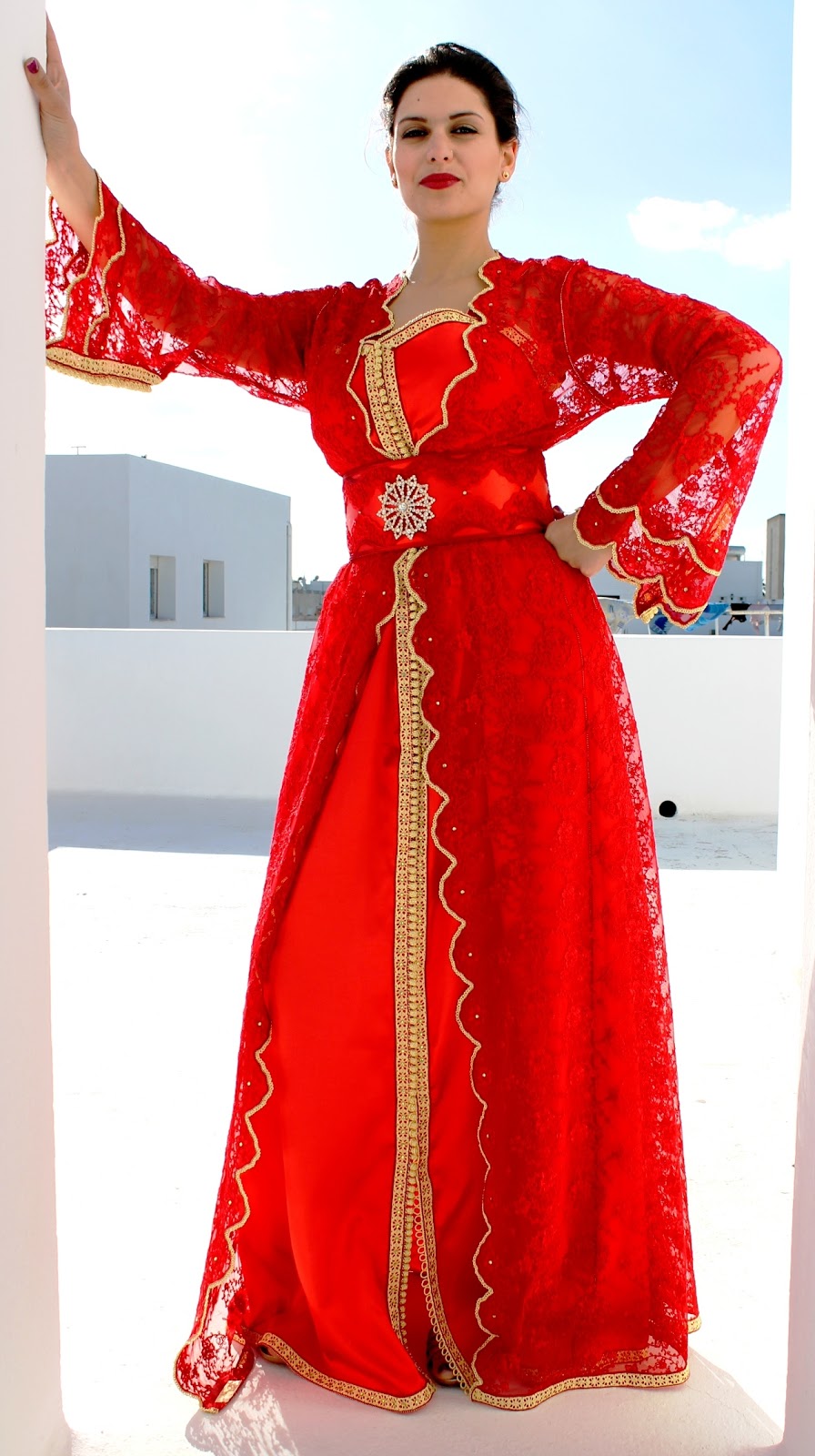 caftan marocain rouge pour mariage